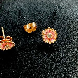 Pandora Pink Daisy Flower Stud Earrings